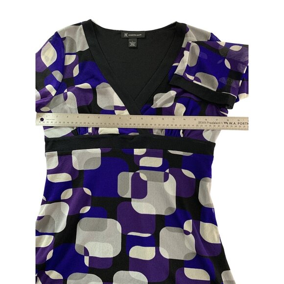 INC International Concepts Geometric Print V-Neck Tunic Mini Dress Size Large - Picture 3 of 7